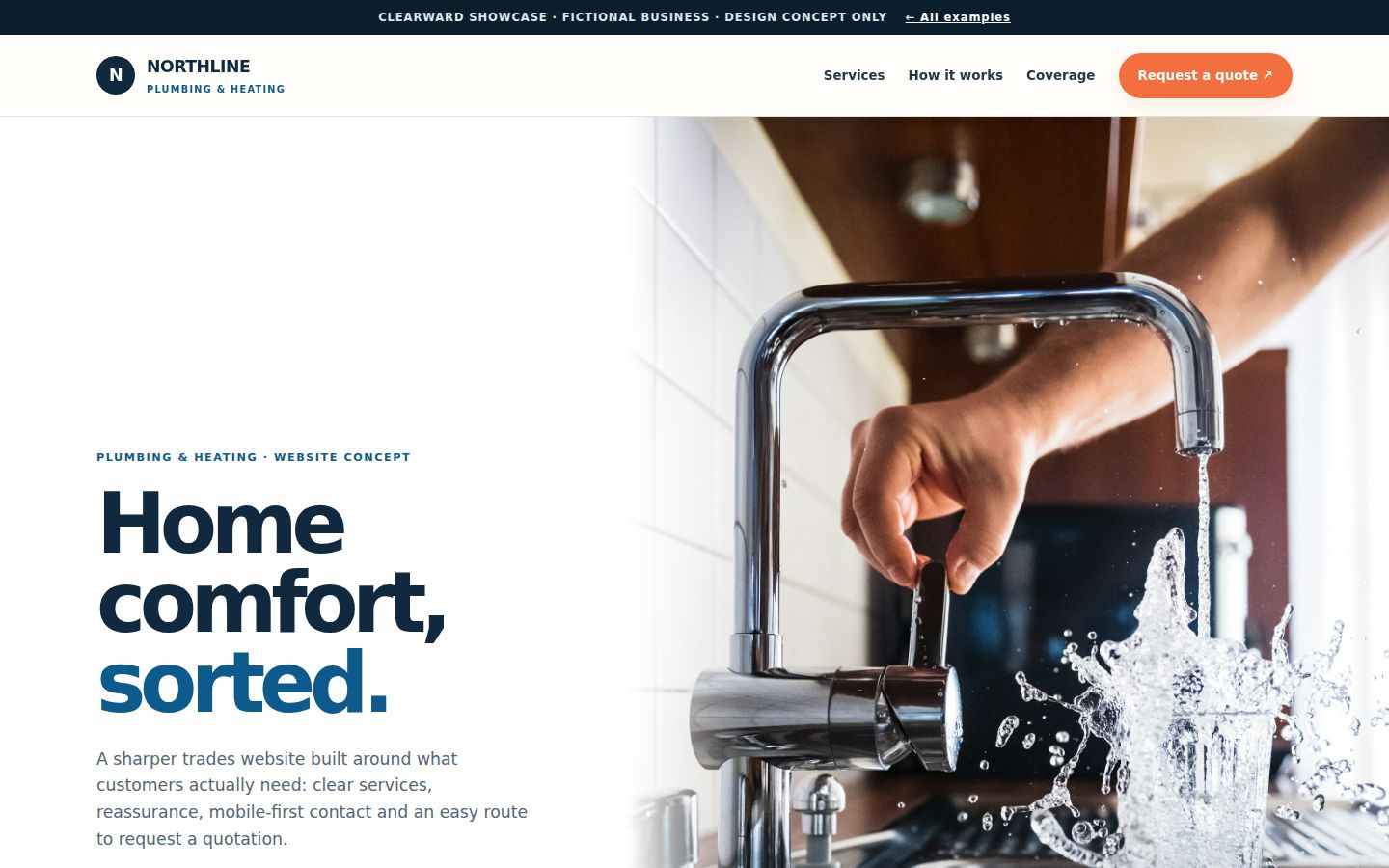 Northline plumbing website demonstration